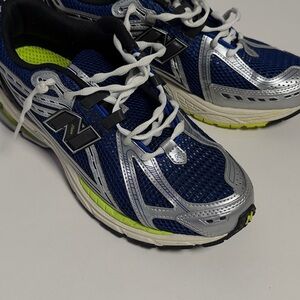 1906 New Balance Men’s Athletic Sneakers in Navy, Silver & Neon Yellow
